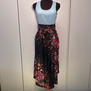 Bangkok Pants Multicolored Maxi Skirt dress Asymmetrical floral one size